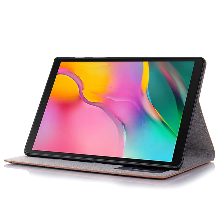 For Samsung Galaxy Tab A7 T500 Cross Texture Leather Tablet Case(Light Brown) by bashfashion