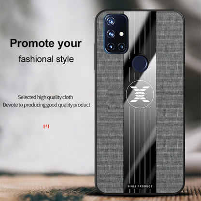 For OnePlus Nord N10 5G XINLI Stitching Cloth Texture Shockproof TPU Phone Case(Black) by XINLI