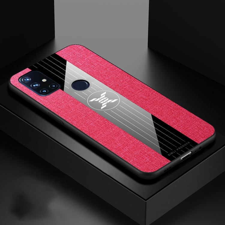 For OnePlus Nord N10 5G XINLI Stitching Cloth Texture Shockproof TPU Phone Case(Red) by XINLI