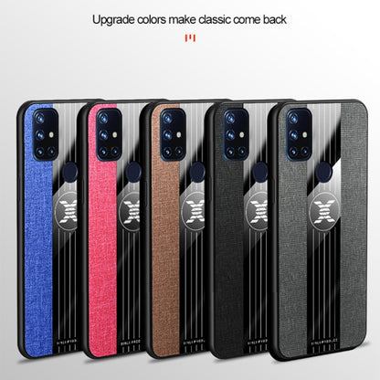 For OnePlus Nord N10 5G XINLI Stitching Cloth Texture Shockproof TPU Phone Case(Red) by XINLI