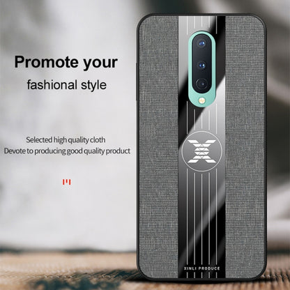 For OnePlus 8 XINLI Stitching Cloth Texture Shockproof TPU Phone Case(Grey) by XINLI