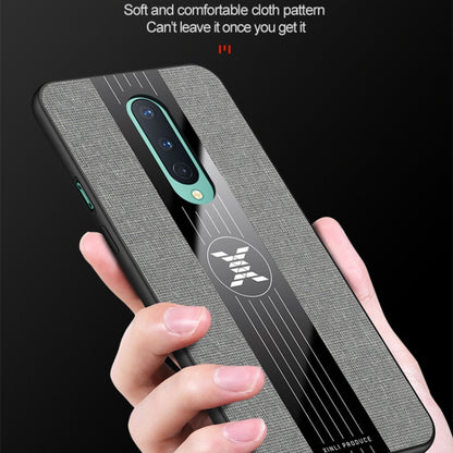 For OnePlus 8 XINLI Stitching Cloth Texture Shockproof TPU Phone Case(Grey) by XINLI