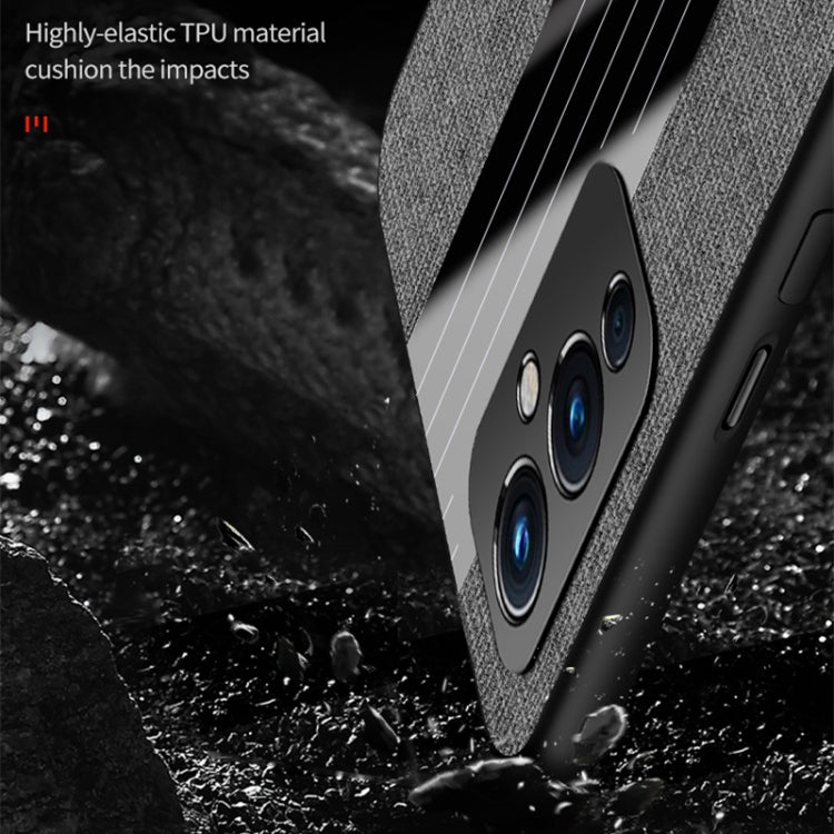 For OnePlus 9 XINLI Stitching Cloth Texture Shockproof TPU Phone Case(Grey) by XINLI