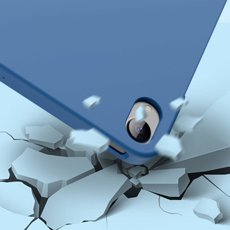 For iPad Air 11 2024 / Air 2022 / Air 2020 10.9 Mutural Silicone Microfiber Tablet Case(Midnight Blue) by Mutural