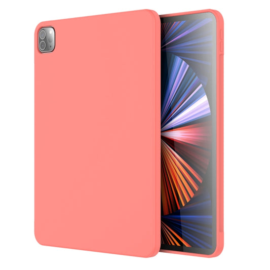 For iPad Pro 12.9 inch 2022 / 2021 / 2020 Mutural Silicone Microfiber Tablet Case(Pink Orange) by Mutural