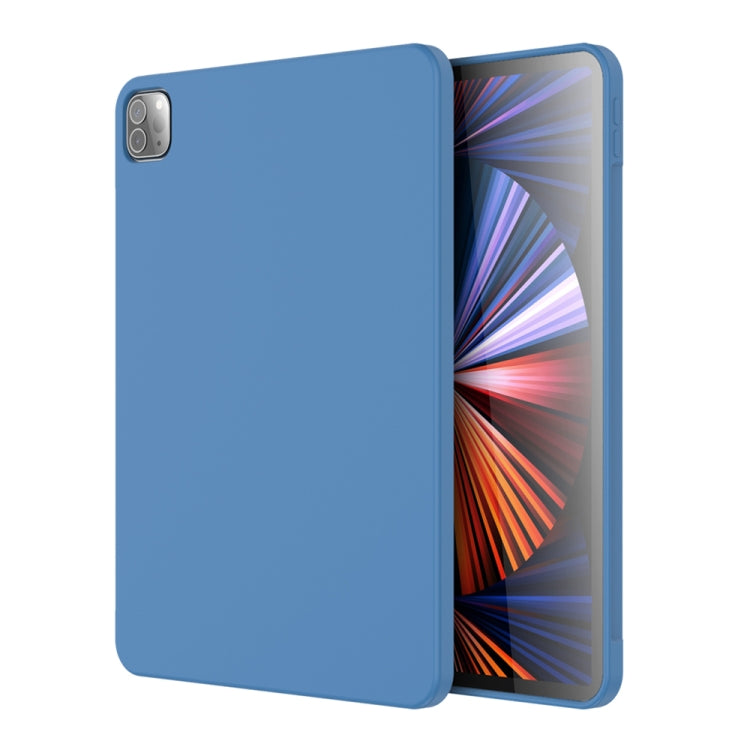 For iPad Pro 12.9 inch 2022 / 2021 / 2020 Mutural Silicone Microfiber Tablet Case(Light Blue) by Mutural