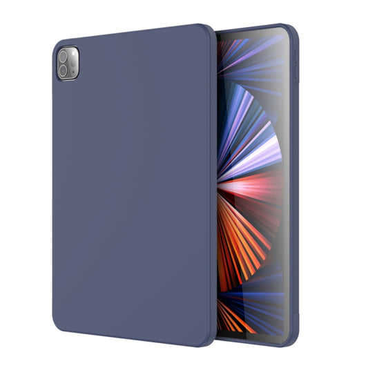 For iPad Pro 12.9 inch 2022 / 2021 / 2020 Mutural Silicone Microfiber Tablet Case(Midnight Blue) by Mutural