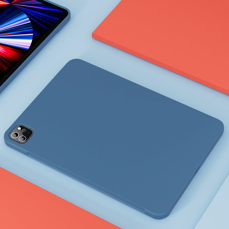 For iPad Pro 12.9 inch 2022 / 2021 / 2020 Mutural Silicone Microfiber Tablet Case(Midnight Blue) by Mutural