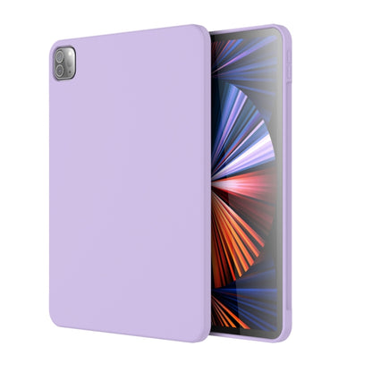For iPad Pro 12.9 inch 2022 / 2021 / 2020 Mutural Silicone Microfiber Tablet Case(Lavender) by Mutural