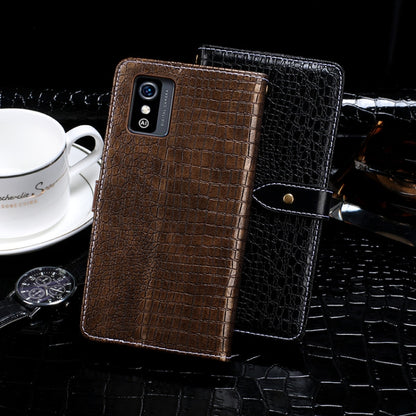For ZTE Blade L9 idewei Crocodile Texture Leather Phone Case(Black) by idewei