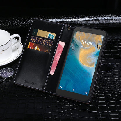For ZTE Blade L9 idewei Crocodile Texture Leather Phone Case(Black) by idewei