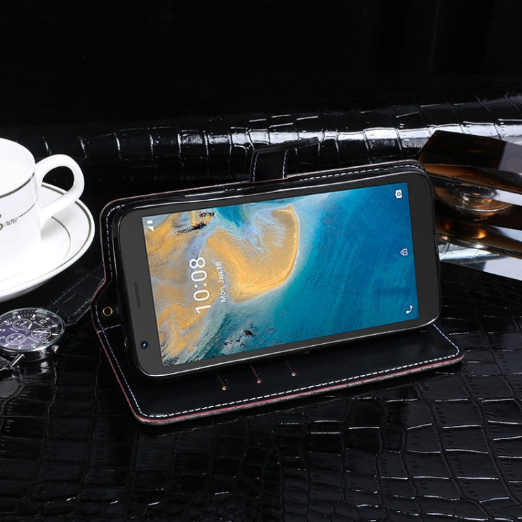 For ZTE Blade L9 idewei Crocodile Texture Leather Phone Case(Black) by idewei