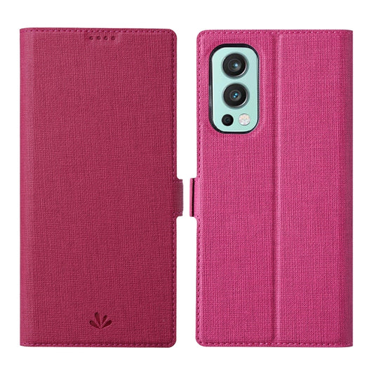 For OnePlus Nord 2 5G ViLi K Series Shockproof Magnetic Buckle Leather Phone Case(Rose Red) by ViLi