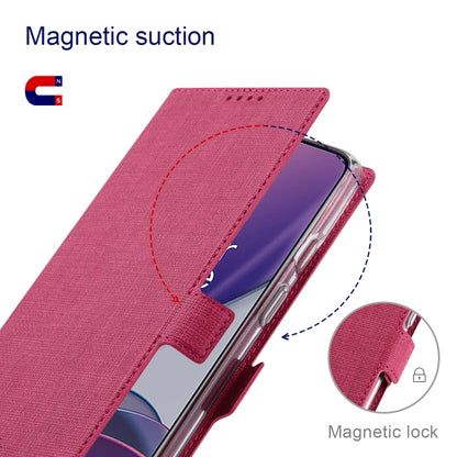 For OnePlus Nord 2 5G ViLi K Series Shockproof Magnetic Buckle Leather Phone Case(Rose Red) by ViLi