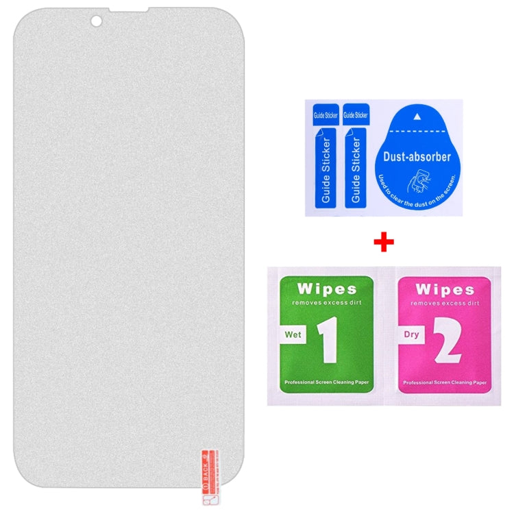 For iPhone 16e / 13 / 13 Pro Transparent Frosted Full Screen Tempered Glass Film by bashfashion