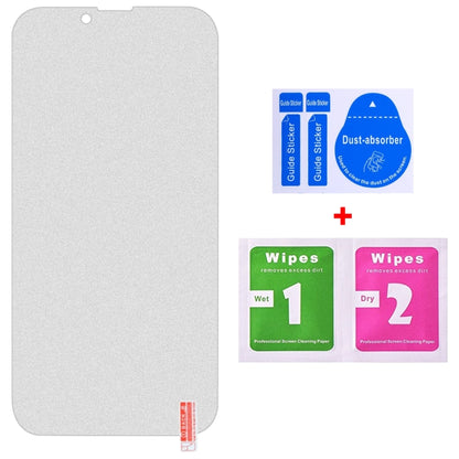 For iPhone 16e / 13 / 13 Pro Transparent Frosted Full Screen Tempered Glass Film by bashfashion