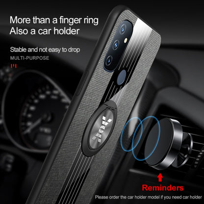 For OnePlus Nord N100 XINLI Stitching Cloth Texture TPU Phone Case with Ring Holder(Grey) by XINLI