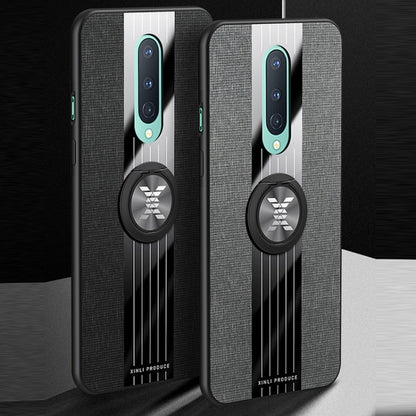 For OnePlus 8 XINLI Stitching Cloth Texture TPU Phone Case with Ring Holder(Red) by XINLI