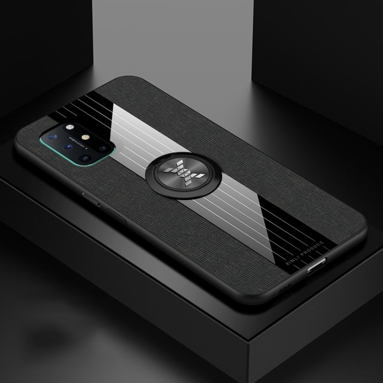 For OnePlus 8T XINLI Stitching Cloth Texture TPU Phone Case with Ring Holder(Black) by XINLI