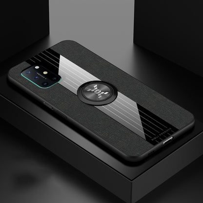 For OnePlus 8T XINLI Stitching Cloth Texture TPU Phone Case with Ring Holder(Black) by XINLI