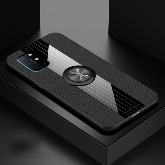 For OnePlus 8T XINLI Stitching Cloth Texture TPU Phone Case with Ring Holder(Black) by XINLI