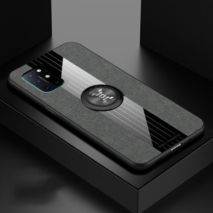 For OnePlus 8T XINLI Stitching Cloth Texture TPU Phone Case with Ring Holder(Grey) by XINLI