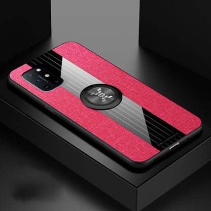 For OnePlus 8T XINLI Stitching Cloth Texture TPU Phone Case with Ring Holder(Red) by XINLI