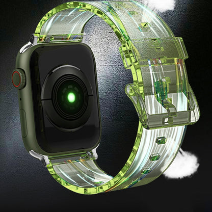 Colorful Transparent Silicone Watch Band For Apple Watch Series 9&8&7 41mm / SE 3&SE 2&6&SE&5&4 40mm / 3&2&1 38mm(Transparent) by bashfashion
