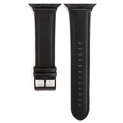 For Apple Watch Series 9&8&7 41mm / SE 3&SE 2&6&SE&5&4 40mm / 3&2&1 38mm Oil Wax Crazy Horse Texture Genuine Leather Watch Band(Black) by bashfashion