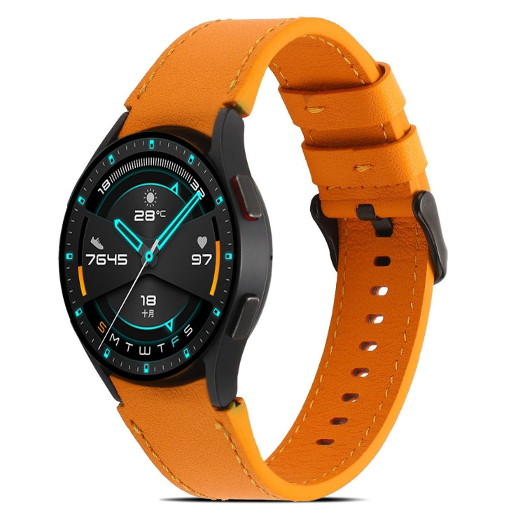 For Samsung Galaxy Watch4 40mm/44mm Double-sided Leather Watch Band(Orange) by bashfashion