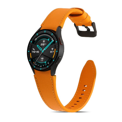 For Samsung Galaxy Watch4 40mm/44mm Double-sided Leather Watch Band(Orange) by bashfashion