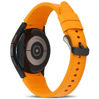For Samsung Galaxy Watch4 40mm/44mm Double-sided Leather Watch Band(Orange) by bashfashion