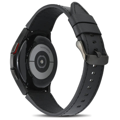 For Samsung Galaxy Watch4 40mm/44mm Double-sided Leather Watch Band(Black) by bashfashion