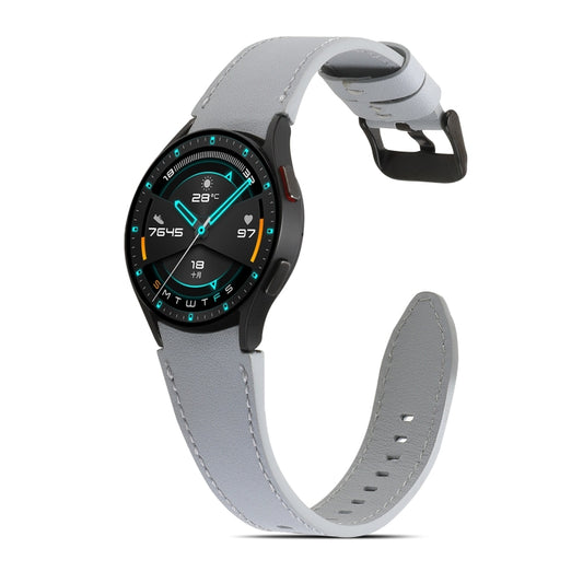 For Samsung Galaxy Watch4 40mm/44mm Double-sided Leather Watch Band(Grey) by bashfashion