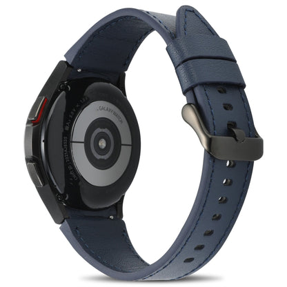 For Samsung Galaxy Watch4 40mm/44mm Double-sided Leather Watch Band(Dark Blue) by bashfashion