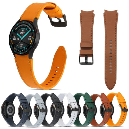 For Samsung Galaxy Watch4 40mm/44mm Double-sided Leather Watch Band(Orange) by bashfashion