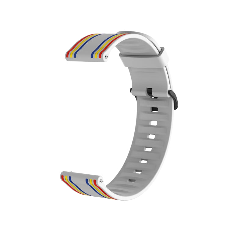 20mm Stripe Silicone Watch Band(White) by bashfashion