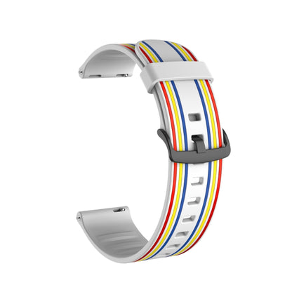 22mm Stripe Silicone Watch Band(White) by bashfashion