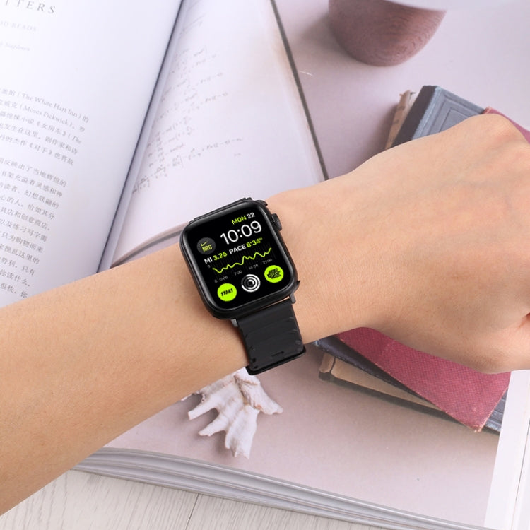 Silicone Watch Band + Watch Case Set For Apple Watch Series 9 / 8 / 7 41mm(White Brown) by bashfashion