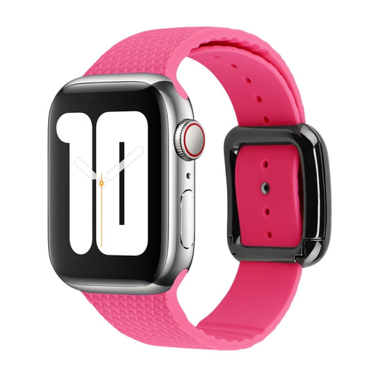 Black Buckle Silicone Watch Band For Apple Watch Series 9&8&7 41mm / SE 3&SE 2&6&SE&5&4 40mm / 3&2&1 38mm(Pink) by bashfashion