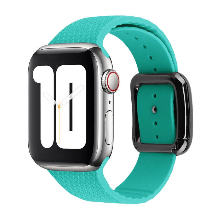 Black Buckle Silicone Watch Band For Apple Watch Ultra 49mm&Watch Ultra 2 49mm / Series 9&8&7 45mm / SE 3&SE 2&6&SE&5&4 44mm / 3&2&1 42mm(Grass Green) by bashfashion