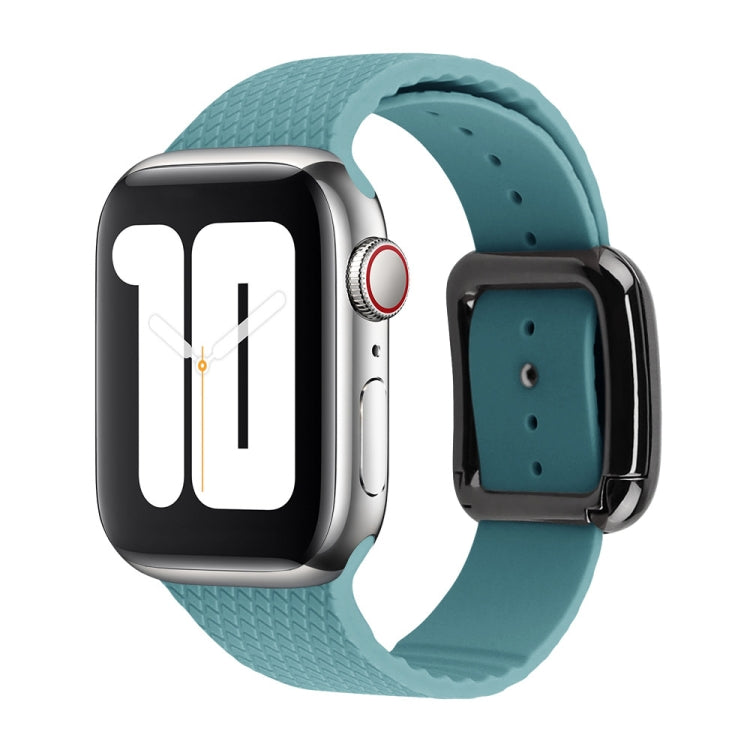 Black Buckle Silicone Watch Band For Apple Watch Ultra 49mm&Watch Ultra 2 49mm / Series 9&8&7 45mm / SE 3&SE 2&6&SE&5&4 44mm / 3&2&1 42mm(Cactus Green) by bashfashion