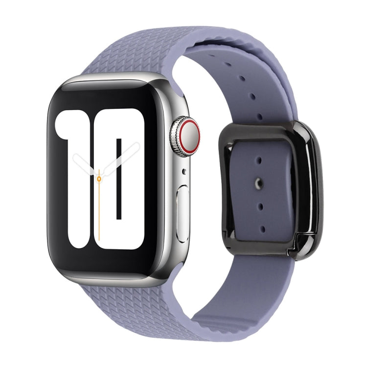 Black Buckle Silicone Watch Band For Apple Watch Ultra 49mm&Watch Ultra 2 49mm / Series 9&8&7 45mm / SE 3&SE 2&6&SE&5&4 44mm / 3&2&1 42mm(Lavender Grey) by bashfashion