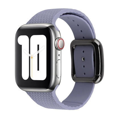 Black Buckle Silicone Watch Band For Apple Watch Ultra 49mm&Watch Ultra 2 49mm / Series 9&8&7 45mm / SE 3&SE 2&6&SE&5&4 44mm / 3&2&1 42mm(Lavender Grey) by bashfashion