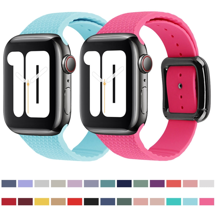 Black Buckle Silicone Watch Band For Apple Watch Ultra 49mm&Watch Ultra 2 49mm / Series 9&8&7 45mm / SE 3&SE 2&6&SE&5&4 44mm / 3&2&1 42mm(Pink Sand) by bashfashion