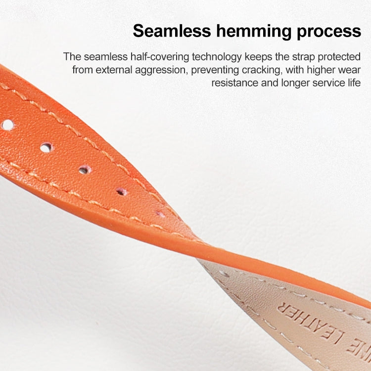 14mm Cowhide Leather Watch Band For Apple Watch Series 7 45mm/6&SE&5&4 44mm/3&2&1 42mm(Black) by bashfashion