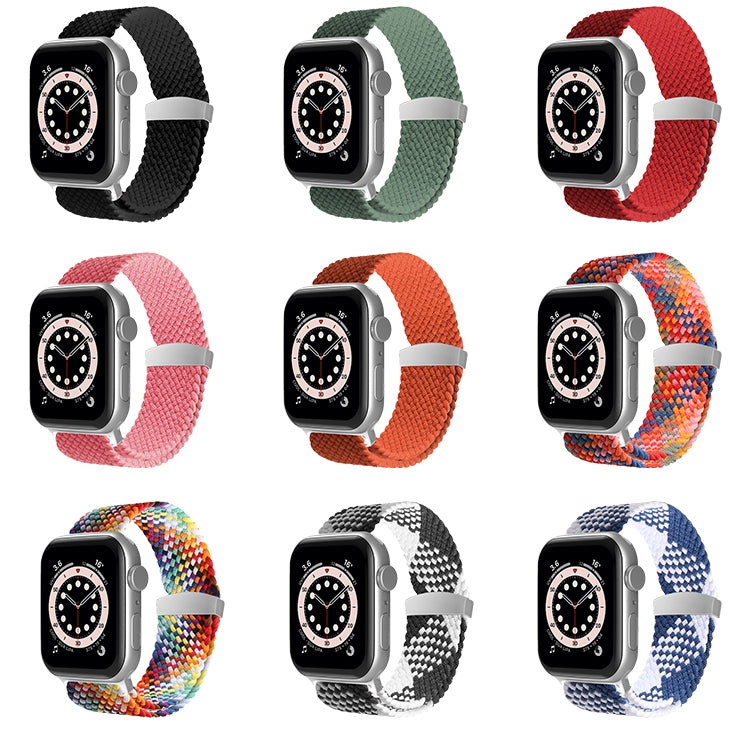 Nylon Braid Watch Band For Apple Watch Ultra 49mm&Watch Ultra 2 49mm / Series 9&8&7 45mm / SE 3&SE 2&6&SE&5&4 44mm / 3&2&1 42mm(Red) by bashfashion