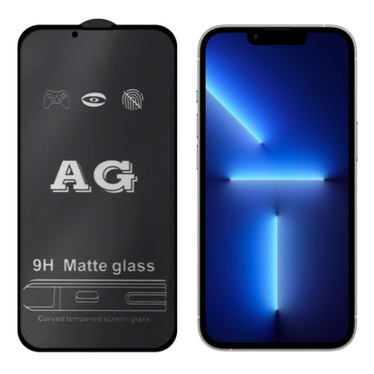 For iPhone 16e / 13 / 13 Pro AG Matte Frosted Full Cover Tempered Glass Film by bashfashion