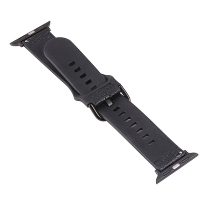 Litchi TPU Watch Band For Apple Watch Series 9&8&7 41mm / SE 3&SE 2&6&SE&5&4 40mm / 3&2&1 38mm(Black) by bashfashion
