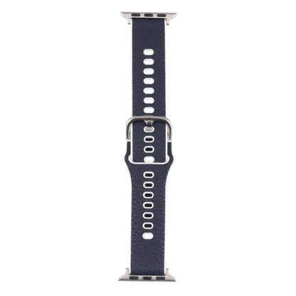Litchi TPU Watch Band For Apple Watch Ultra 49mm&Watch Ultra 2 49mm / Series 9&8&7 45mm / SE 3&SE 2&6&SE&5&4 44mm / 3&2&1 42mm(Blue White) by bashfashion